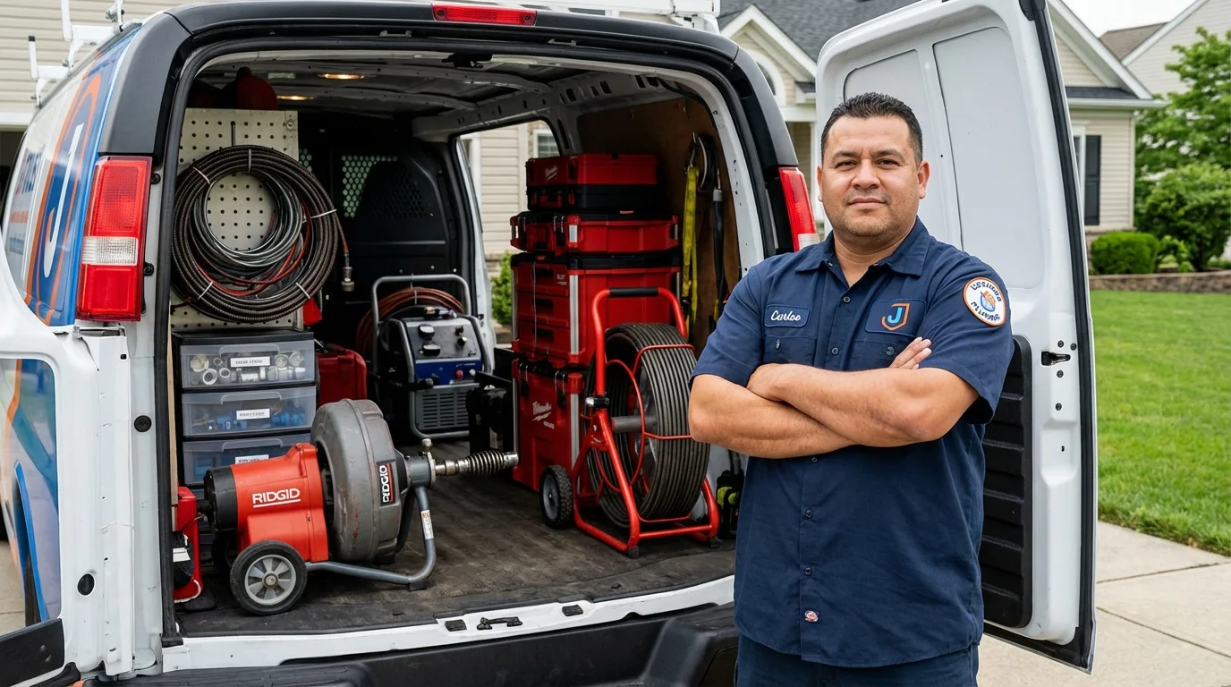 Professional drain cleaning equipment and Johns Plumbing LLC plumber in Smiths Station