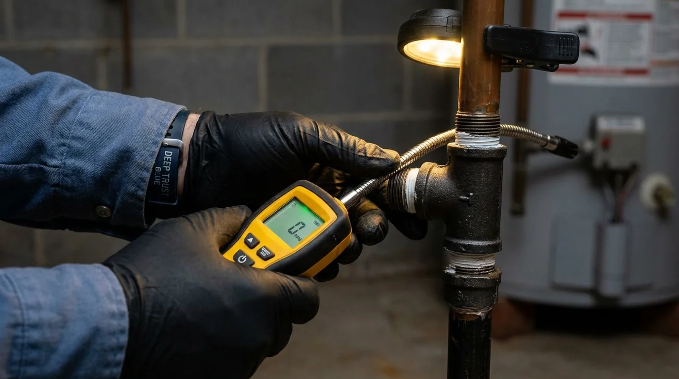 Gas leak detection with electronic sniffer by Johns Plumbing LLC in Smiths Station
