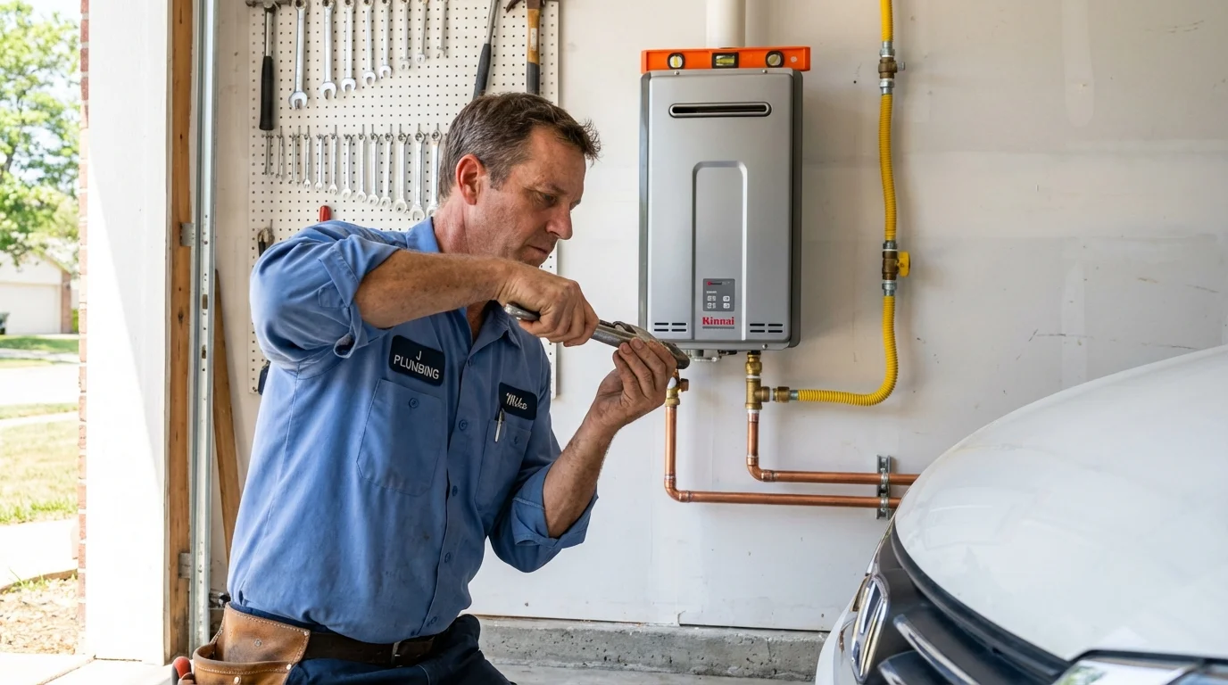 Tankless water heater installation by a Johns Plumbing LLC plumber in Smiths Station